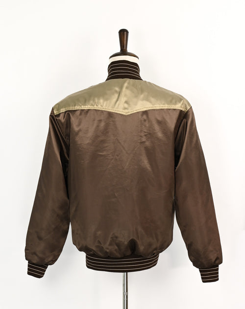 Rare - Vintage 90s Brown NORTHWIND SPORTS APPAREL Snap Button Bomber Jacket - XL