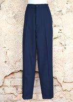 Vintage 80s Dark Blue BEND OVER Polyester Dress Pants - 14 AVG.