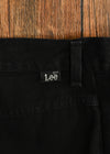 Vintage 80's Black LEE High Waisted Straight Leg Pocketless Back Jeans - 12 Long