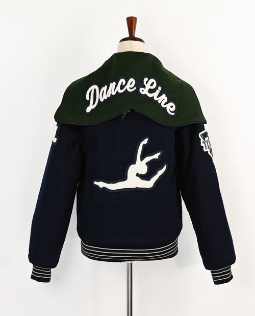 2019 Dark Blue COLEMAN KNITTING MILLS, INC. "Titans Dance" Letterman Bomber Jacket - S