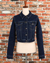 Vintage 90s Dark Wash WRANGLER Cropped Denim Western Jacket