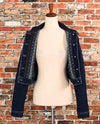 Vintage 90s Dark Wash WRANGLER Cropped Denim Western Jacket