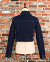 Vintage 90s Dark Wash WRANGLER Cropped Denim Western Jacket