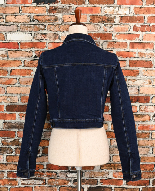 Vintage 90s Dark Wash WRANGLER Cropped Denim Western Jacket