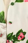Vintage 70s/80s White & Pink Floral JENNIFER GEE 2pc. Polyester Skirt Suit Set - 8