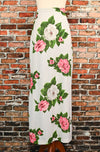 Vintage 70s/80s White & Pink Floral JENNIFER GEE 2pc. Polyester Skirt Suit Set - 8