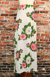 Vintage 70s/80s White & Pink Floral JENNIFER GEE 2pc. Polyester Skirt Suit Set - 8
