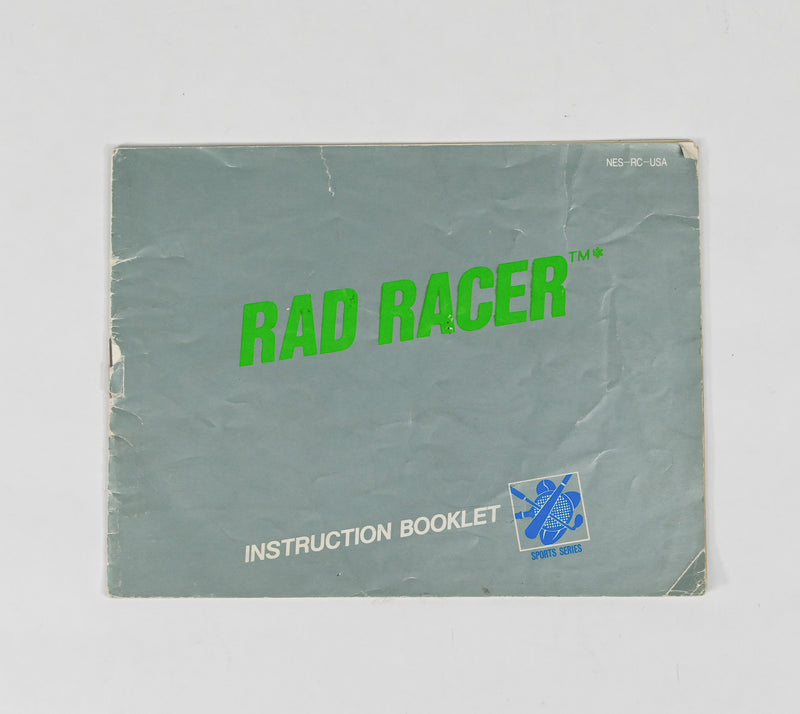 1987 RAD RACER - Nintendo NES Game + Manual