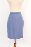 Vintage 80s/90s Periwinkle Wool GRUPPO AMERICANO Skirt Suit Set - 8