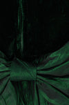Vintage 80s Dark Green Velvet & Taffeta ANNIE QUINCE Backless Drop Waist Formal Dress - 8