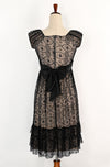 Vintage 2000s Beige & Black Lace JODY CALIFORNIA Dress - 5/6