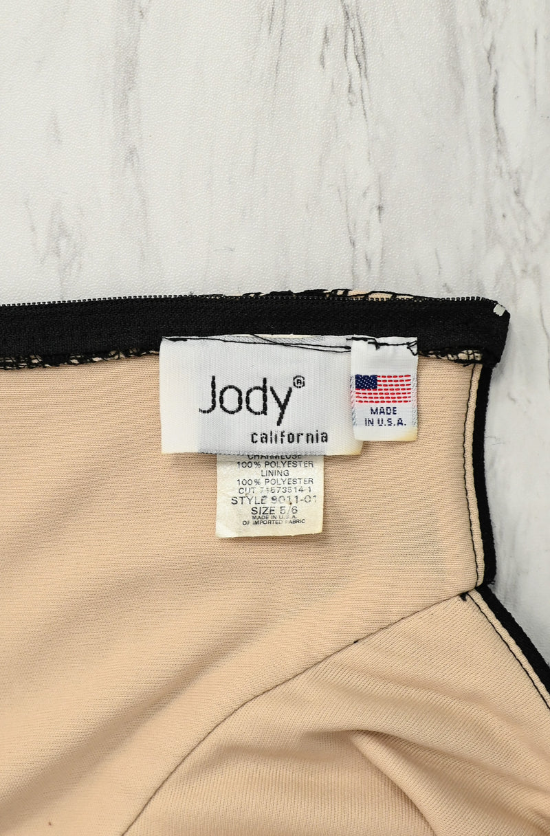 Vintage 2000s Beige & Black Lace JODY CALIFORNIA Dress - 5/6  Barrio  Boutique
