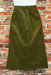 Vintage 80s Green Corduroy DONNKENNY High Waisted Pencil Skirt - 8