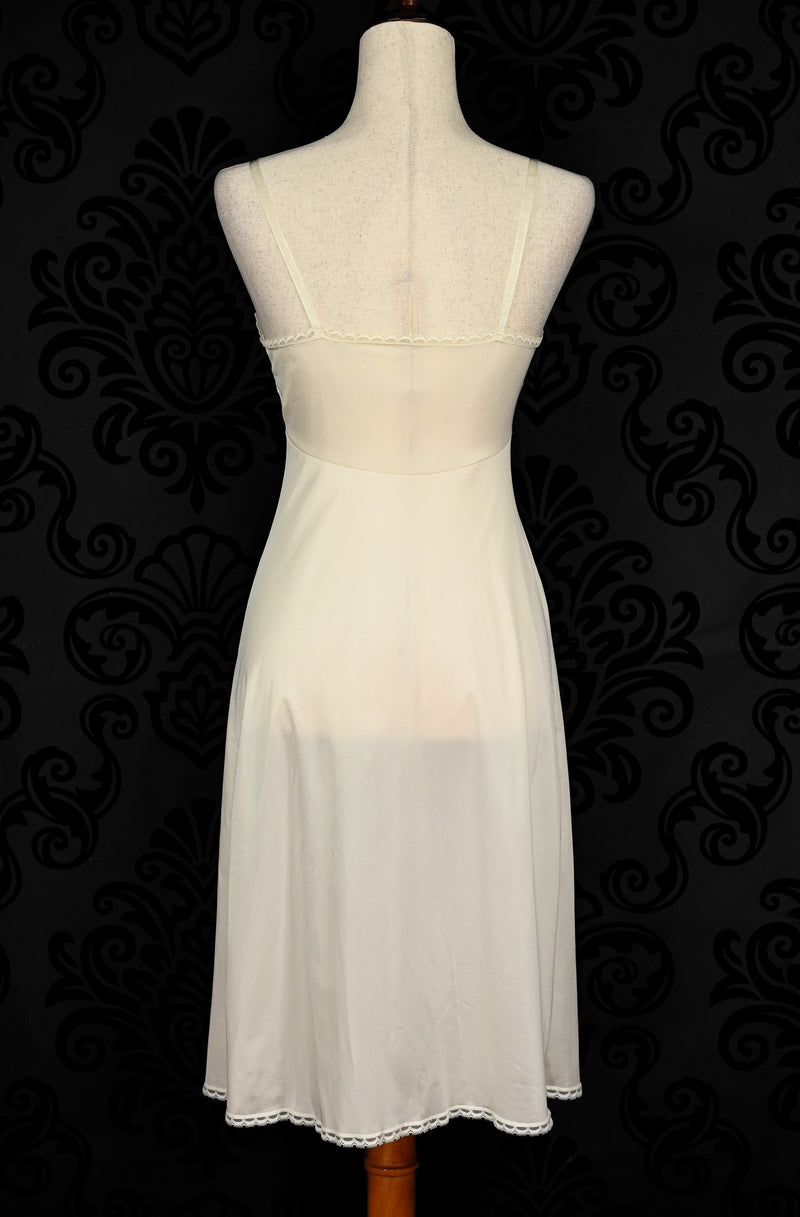 Vintage 60s Ivory VIOLETTE Nylon Nightgown Slip Dress - 34