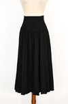 RARE Vintage 80s/90s Black High Waisted Princess Cut Midi Skirt - 4