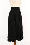 RARE Vintage 80s/90s Black High Waisted Princess Cut Midi Skirt - 4