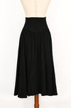 RARE Vintage 80s/90s Black High Waisted Princess Cut Midi Skirt - 4