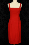 Vintage Red Wool J. CREW Sleeveless Midi Sheath Dress - 6