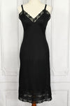 Vintage 50s/60s Black MOVIE STAR Nylon Nightgown Slip Dress - 34