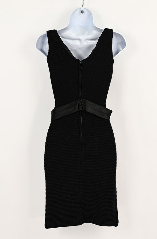 RARE Vintage 50s/60s Black Knit JANE STEVENS Wiggle Midi Dress