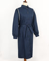 DEADSTOCK 80s/90s Dark Blue IRVING POSLUNS For NINO Button Up Trench Coat - 6