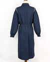 DEADSTOCK 80s/90s Dark Blue IRVING POSLUNS For NINO Button Up Trench Coat - 6