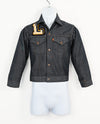 Vintage 70s Dark Wash LEVI'S Denim Snap Button Jacket w/ "L" and Chevron Patch
