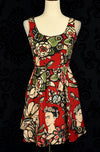 Red Floral RETROLICIOUS "Frida Kahlo" Swing Dress - S