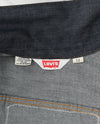 Vintage 70s Dark Wash LEVI'S Denim Snap Button Jacket w/ "L" and Chevron Patch