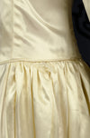 Vintage 80's Satin Ivory Princess Cut Long Sleeve Wedding Dress - WOUNDED