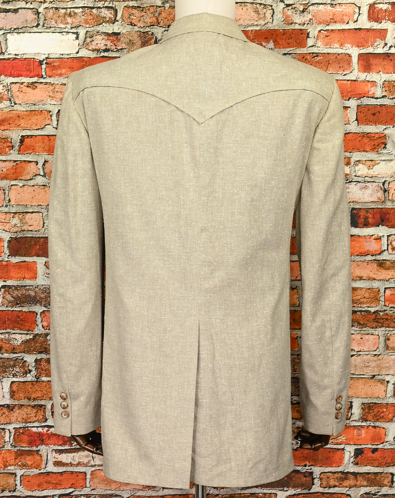 Vintage 70s Beige & White Tweed PANHANDLE SLIM Western Sports Coat - 44L