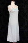 Vintage 80s Light Blue Floral ROMANTIC COURT Nightgown & Robe Set - LG