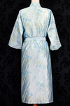 Vintage 80s Light Blue Floral ROMANTIC COURT Nightgown & Robe Set - LG