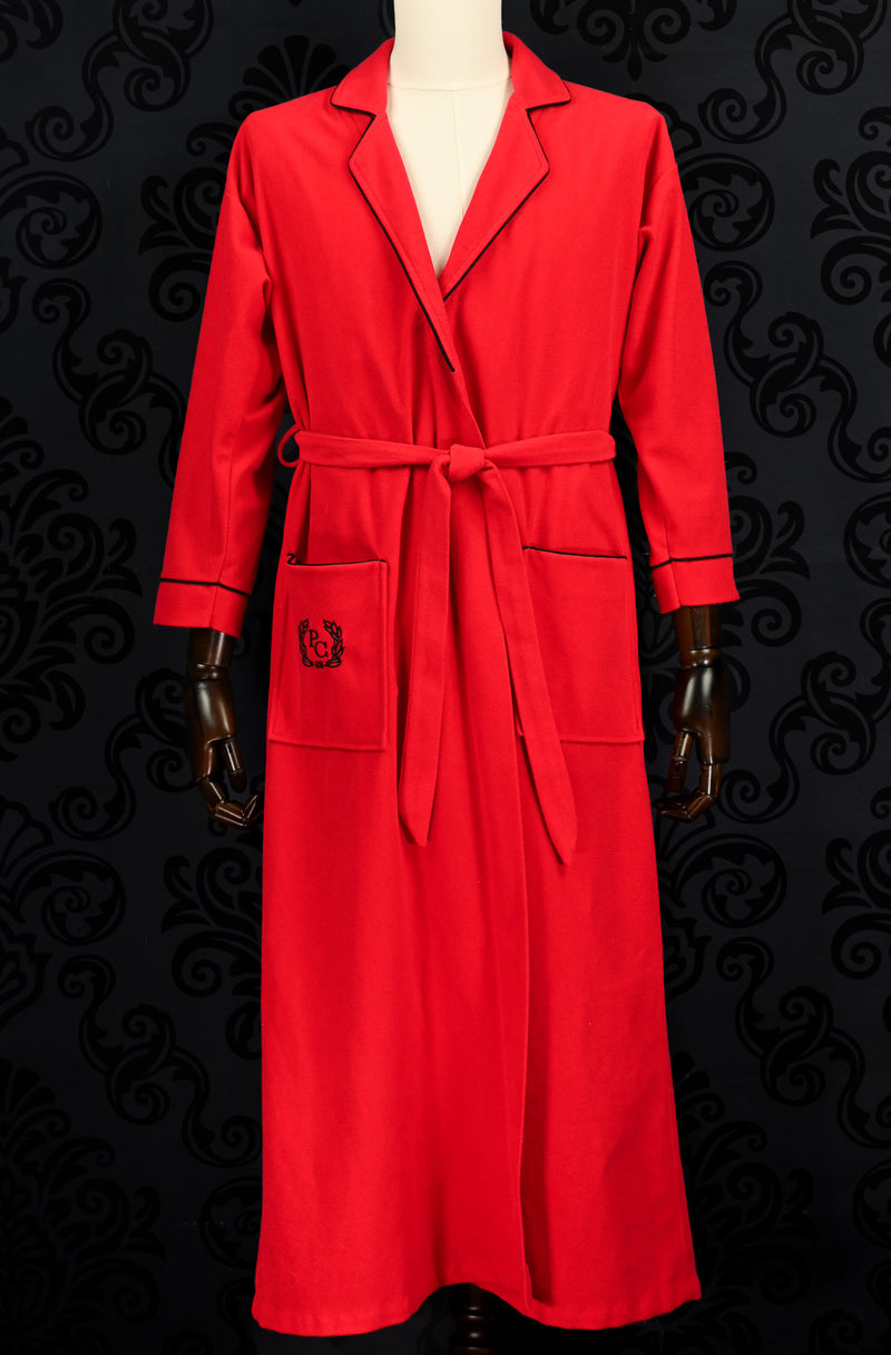 Vintage 70s Red PIERRE CARDIN Full Length Robe - M