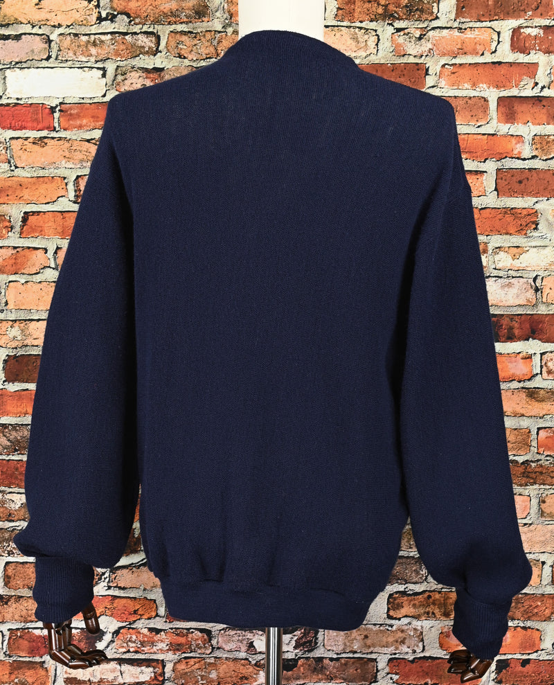 Vintage 80s Dark Blue JANTZEN Acrylic Cardigan Sweater - XL