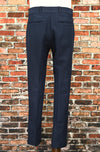 Vintage Dark Blue & White Pinstripe Polyester Dress Pants - 32