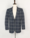 Vintage 60s Blue Plaid KINGSRIDGE Polyester Sports Coat - 42 Reg.