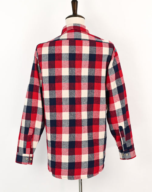 Vintage 80s Dark Blue & Red Plaid OSHKOSH B'GOSH Flannel Long Sleeve Button Up - 2XL