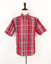 Vintage 90s Pink & Red Plaid THE FOX COLLECTION Short Sleeve Button Down Shirt - L
