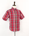 Vintage 90s Pink & Red Plaid THE FOX COLLECTION Short Sleeve Button Down Shirt - L