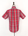 Vintage 90s Pink & Red Plaid THE FOX COLLECTION Short Sleeve Button Down Shirt - L