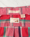 Vintage 90s Pink & Red Plaid THE FOX COLLECTION Short Sleeve Button Down Shirt - L
