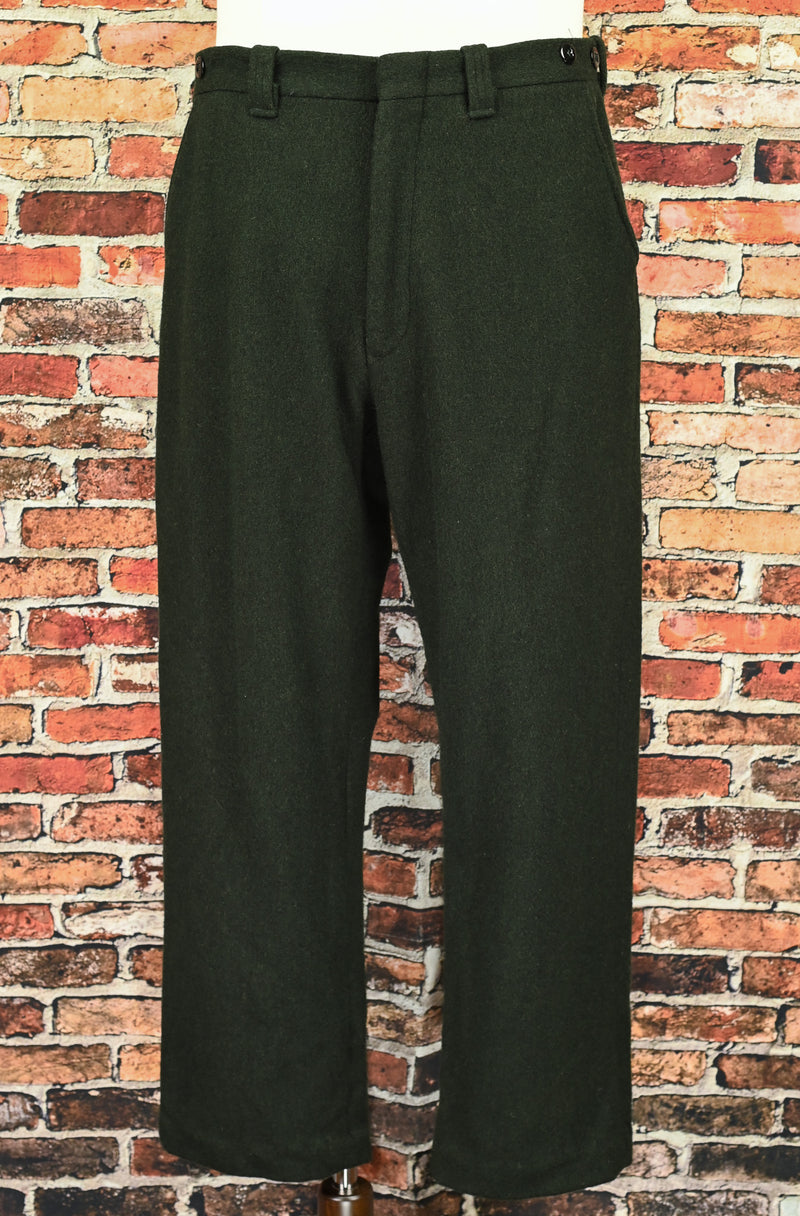 Vintage Dark Green Heavy Wool Hunting Pants