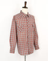 Grey & Reddish Pink Plaid WRANGLER Long Sleeve Snap Button Dress Shirt