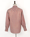 Grey & Reddish Pink Plaid WRANGLER Long Sleeve Snap Button Dress Shirt