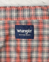 Grey & Reddish Pink Plaid WRANGLER Long Sleeve Snap Button Dress Shirt