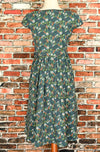 Teal Floral LINDY BOP Swing Dress - S - WOUNDED