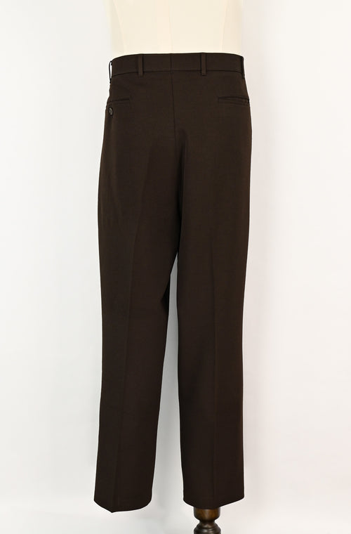 Vintage 70s/80s Dark Brown LEVI'S Action Slacks Polyester Dress Pants - 38 X 30