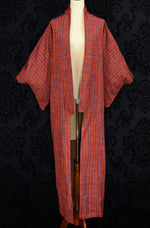 Vintage Red & Blue Striped Komon Kimono