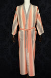 Vintage Red & Brown Gingham Striped Bath Summer Robe